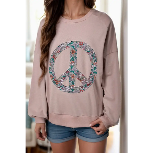 Elevate your wardrobe with maven couture’s luxury peace sign sweatshirt $33.99 immerse yourself in a basic style