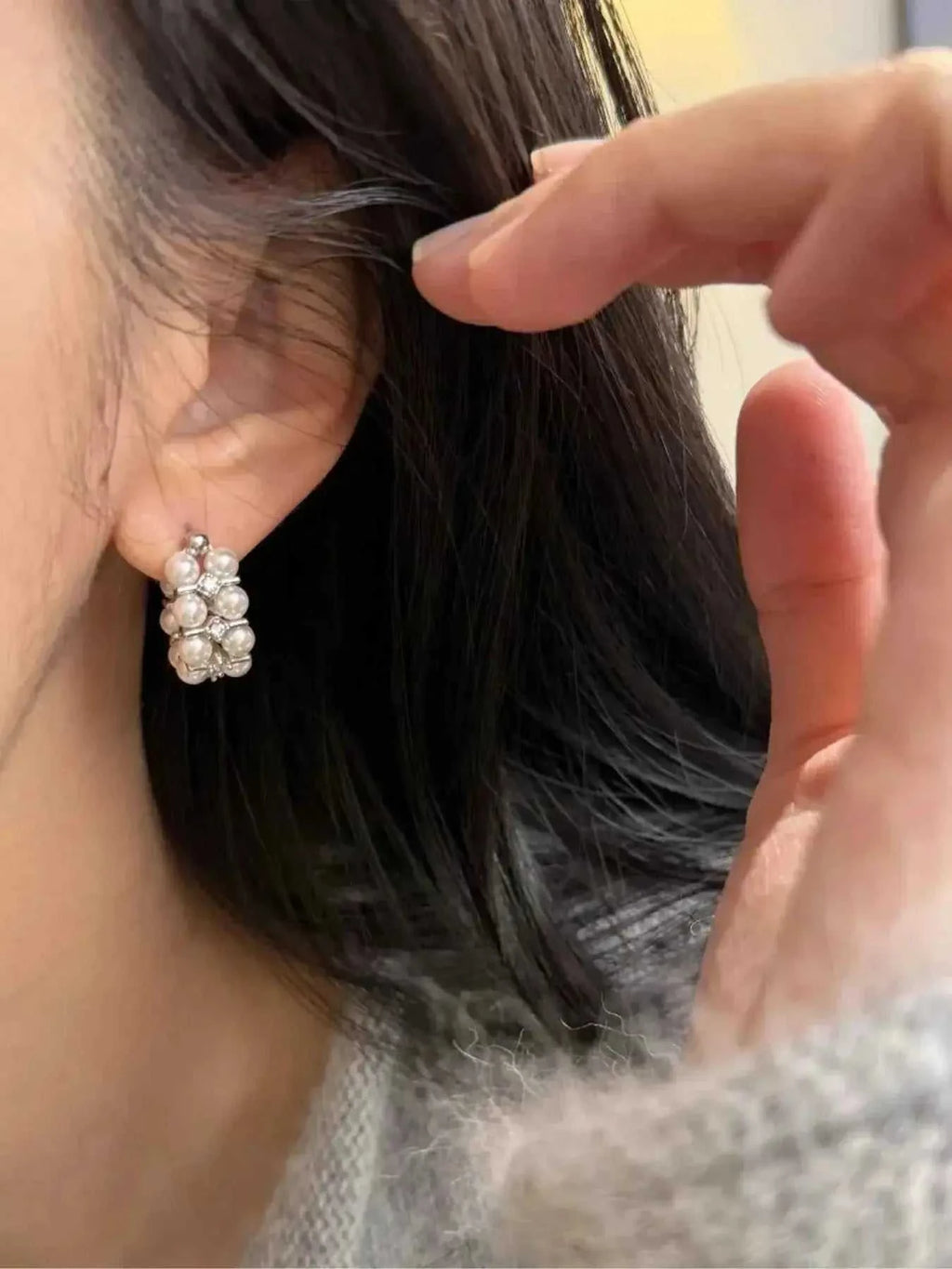 Pearl Hoop Earrings