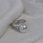 Pearl Zircon Bypass Ring