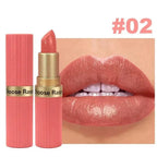 Pearlescent Pink Glitter Velvet Lipstick Metallic Waterproof Long Lasting Matte Shimmer Diamond Lipstick Women Makeup Cosmetic
