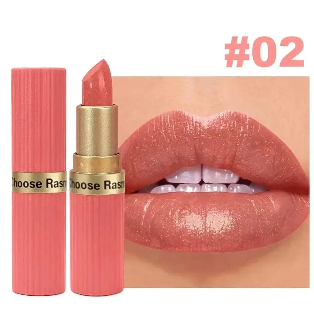 Pearlescent Pink Glitter Velvet Lipstick Metallic Waterproof Long Lasting Matte Shimmer Diamond Lipstick Women Makeup Cosmetic