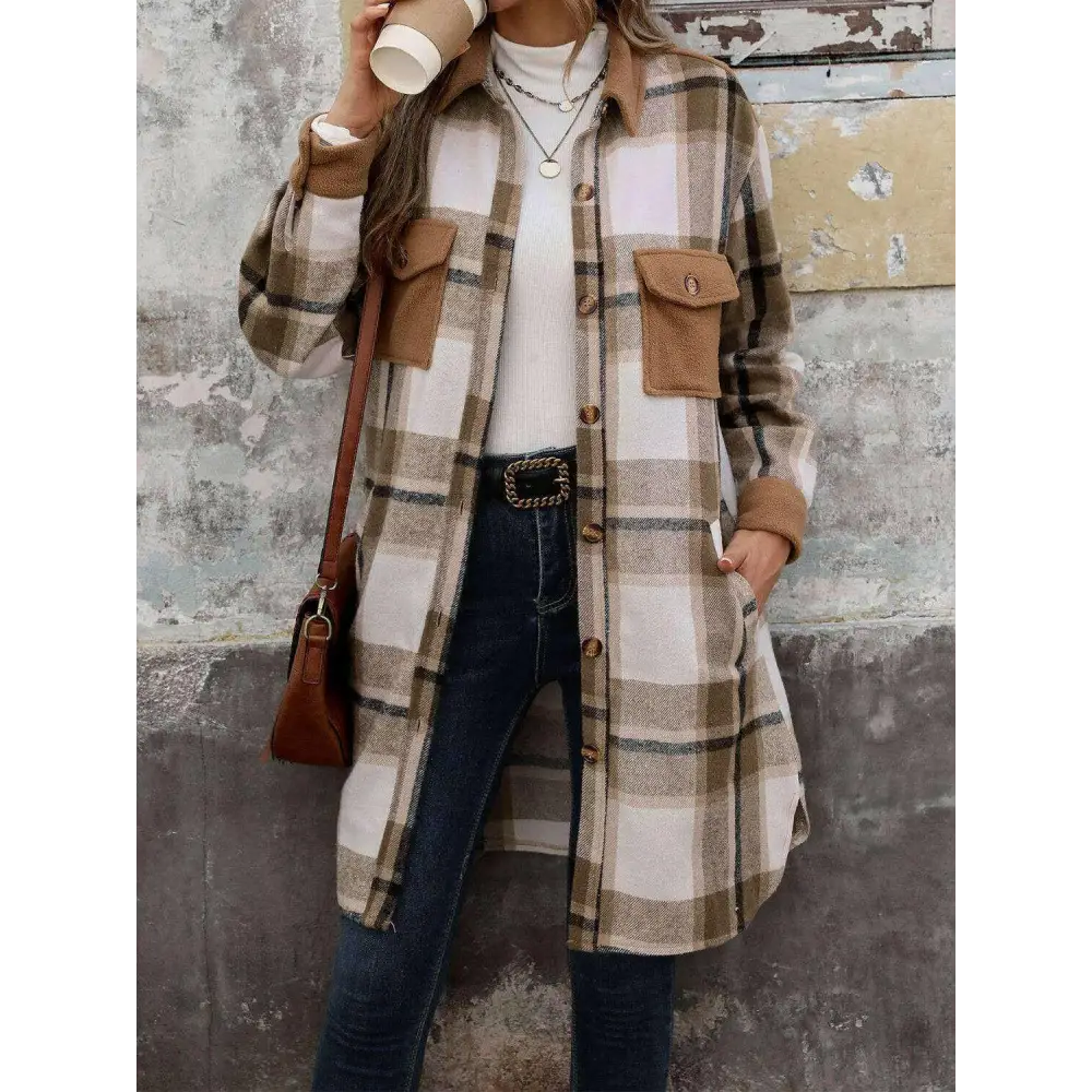 Perfee plaid button up coat in timeless luxury fashion for women $42.24 embrace sophistication with a beautifully