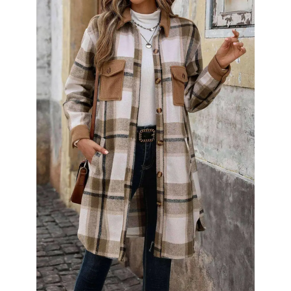 Perfee plaid button up coat in timeless luxury fashion for women $42.24 embrace sophistication with a beautifully