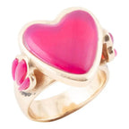 Pink Agate Heart Golden Statement Ring - Maven Couture IncRings