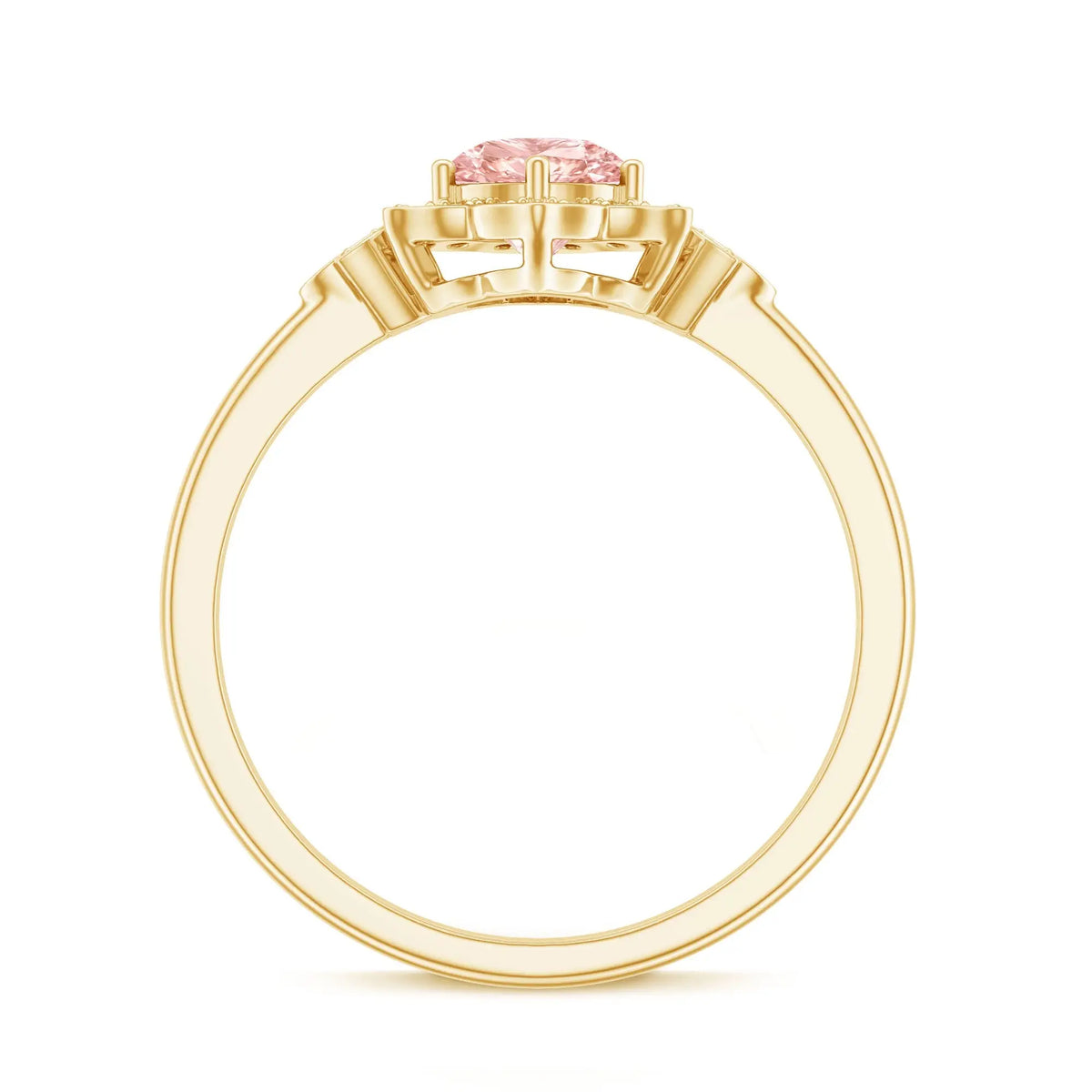 Pink and White Lab Grown Diamond Designer Engagement Ring with IGI Certificate