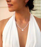 Pink Rhodonite and Golden Bronze Heart Pendant Necklace - Maven Couture IncNecklaces