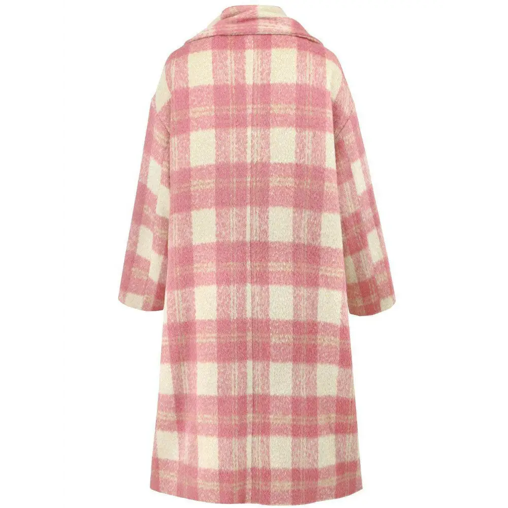 Elevate your style with the elegant long sleeve plaid coat in luxury fashion $108.34 experience the elegance of a basic