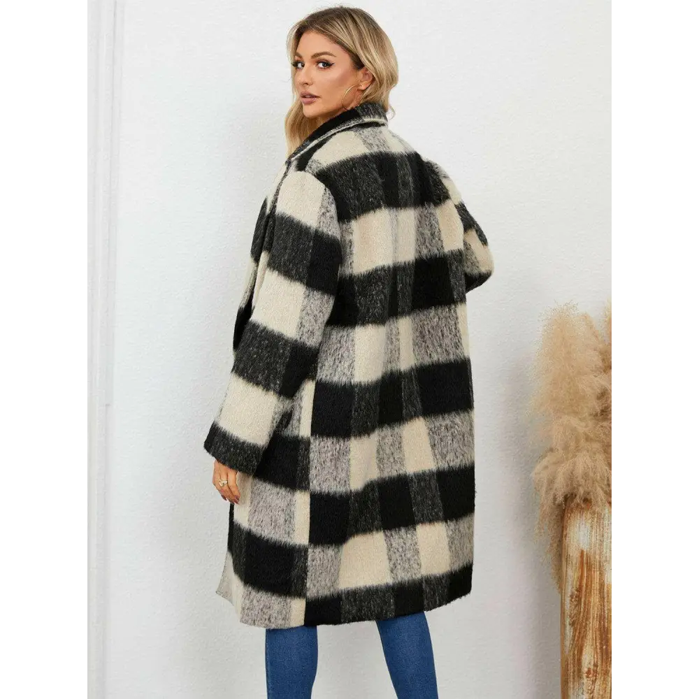 Plaid double-breasted coat for timeless luxury fashion for woman $91.96 this exquisite piece is elegantly buttoned,