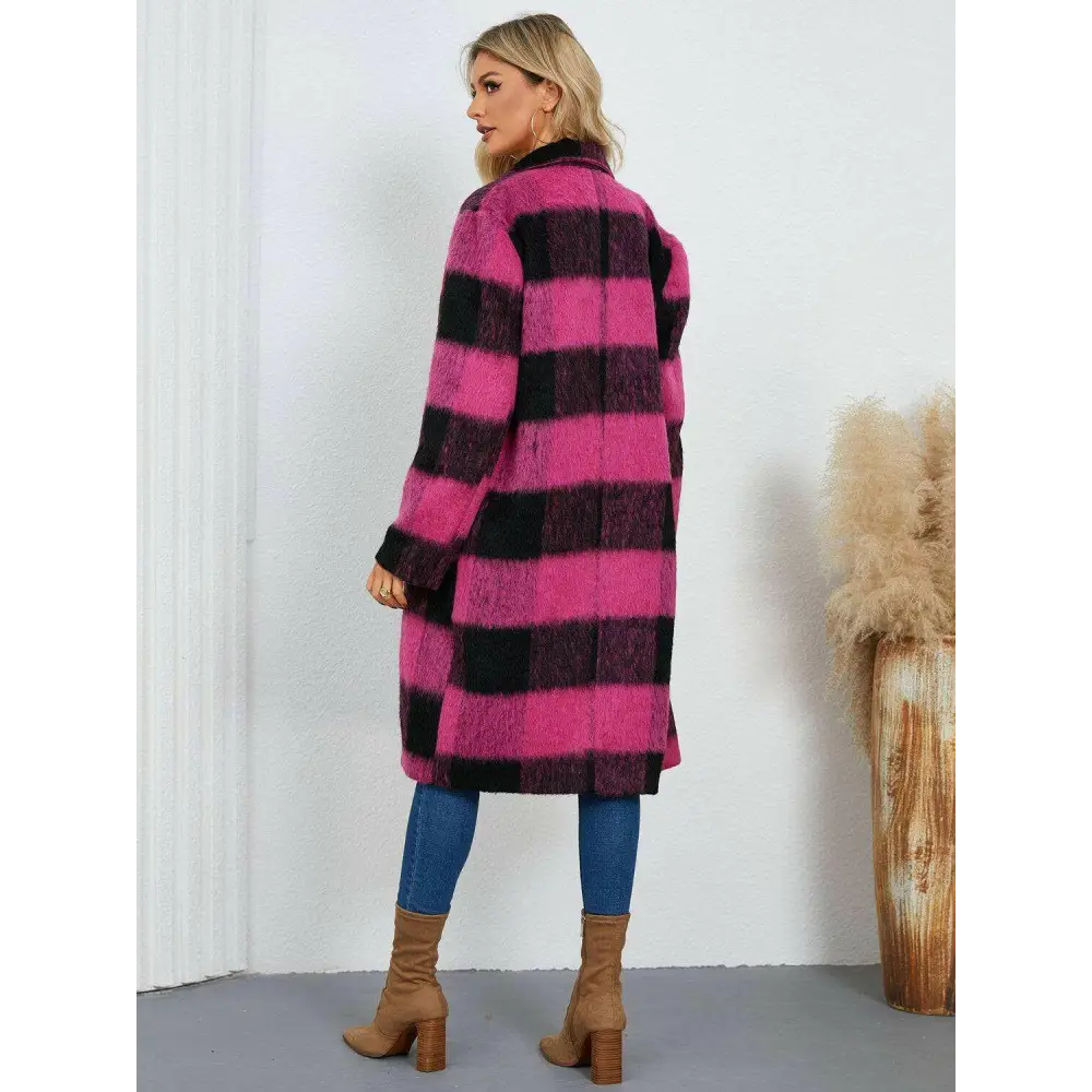 Plaid double-breasted coat for timeless luxury fashion for woman $91.96 this exquisite piece is elegantly buttoned,