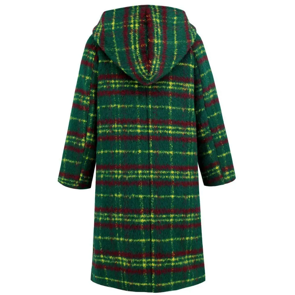 Elevate your wardrobe with the elegant plaid hooded coat in luxury fashion $100.54 experience the exquisite