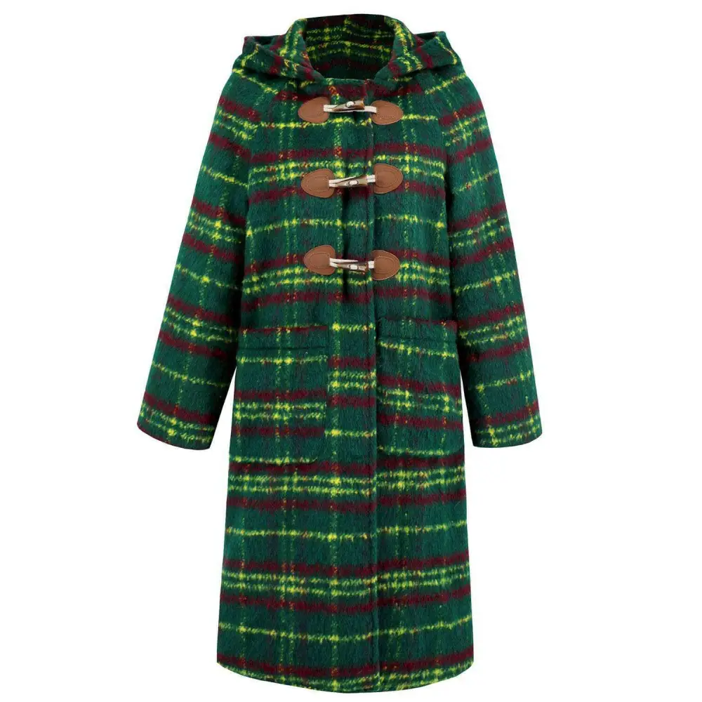 Elevate your wardrobe with the elegant plaid hooded coat in luxury fashion $100.54 experience the exquisite