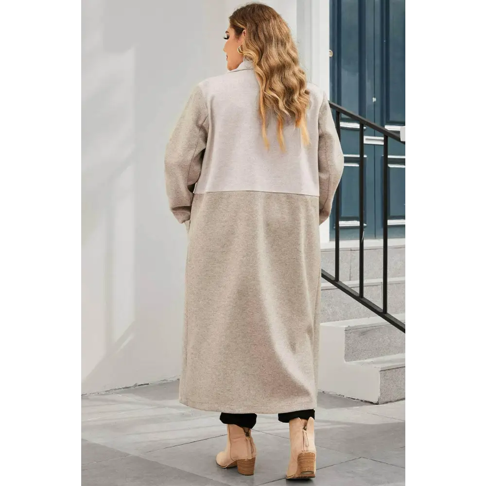 Elegant plus size longline coat in timeless luxury fashion for woman $78 pocketed for functionality and style normal,