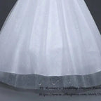 Plus size Vestidos white polyester tulle wedding dress skirt with sequins and lace appliques in a ball gown silhouette