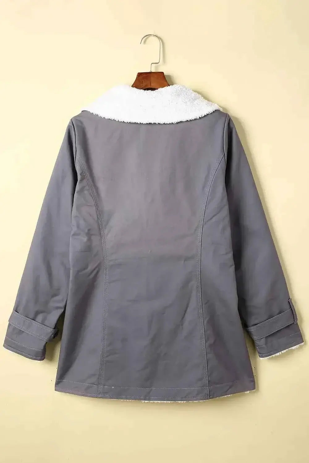 Pocketed Button Up Collared Neck Coat