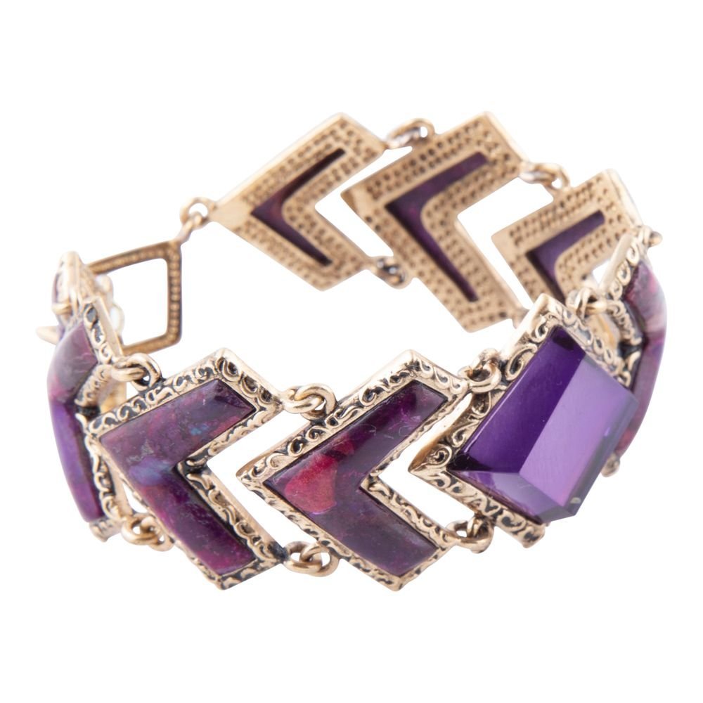 Pointedly Purple Turquoise Golden Link Bracelet - Maven Couture IncBracelets