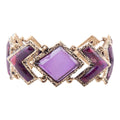 Pointedly Purple Turquoise Golden Link Bracelet - Maven Couture IncBracelets
