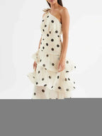 Polka Dot One-Shoulder Ruffle Dress