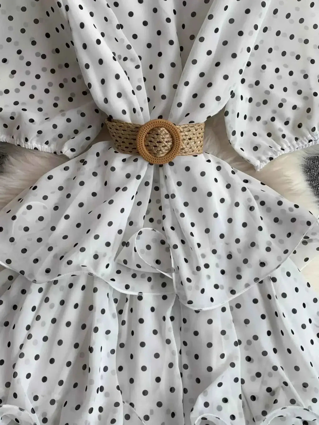 Polka Dot Ruffled Tiered Dress