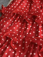 Polka Dot Ruffled Tiered Dress