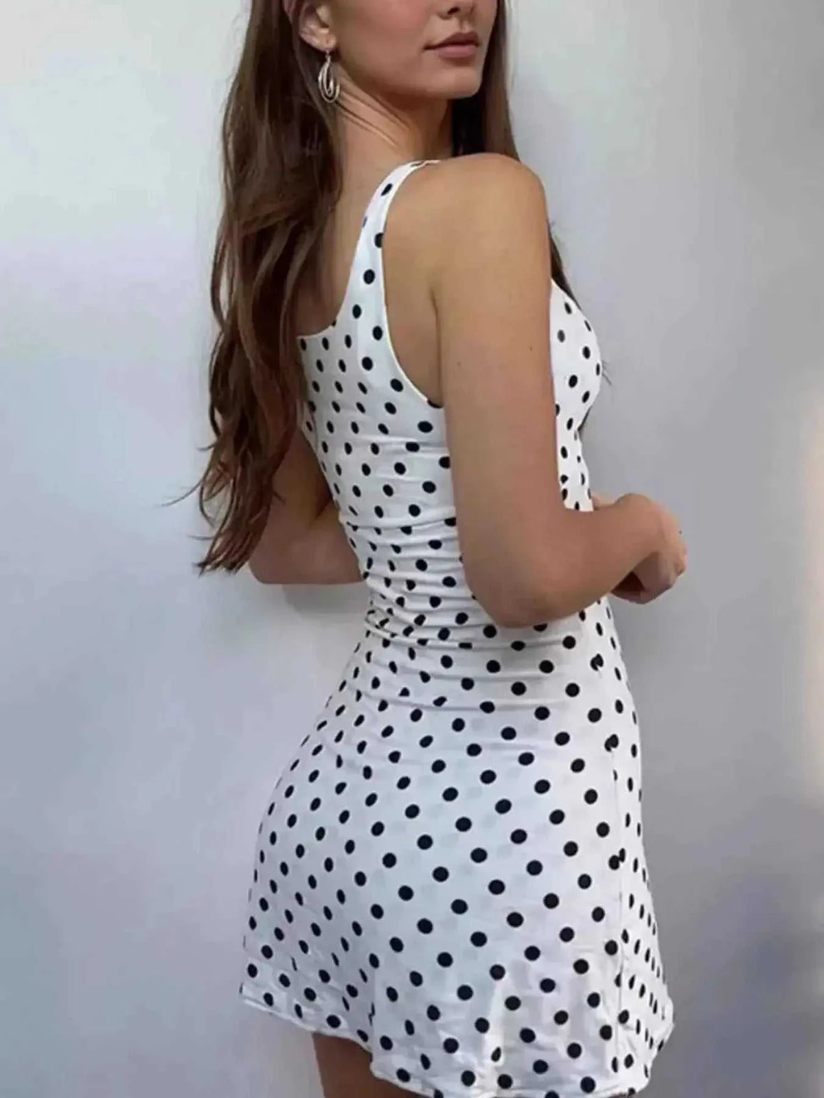 Polka Dot Tie-Front Mini Dress