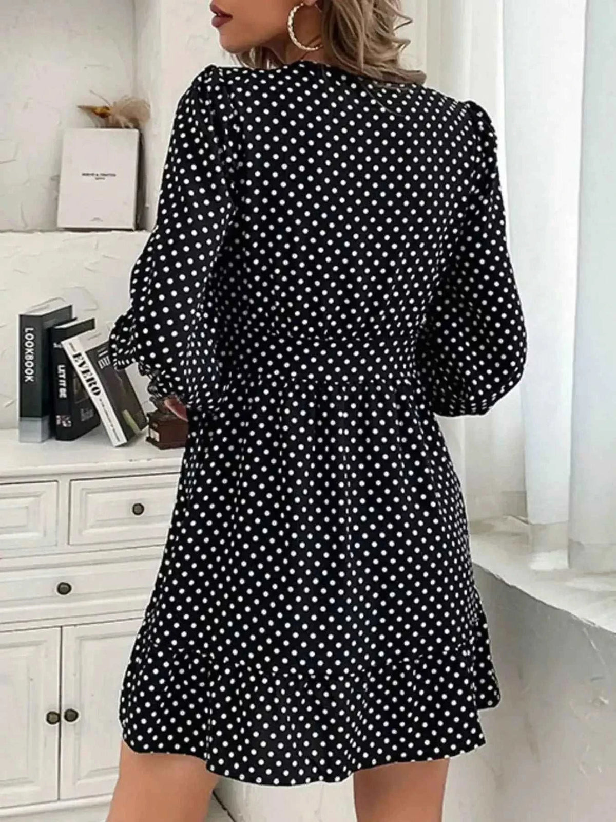 Polka Dot Wrap Mini Dress