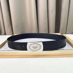 Prada Leather Belt Brushed Silver Buckle 'Black' - Maven Couture Inc