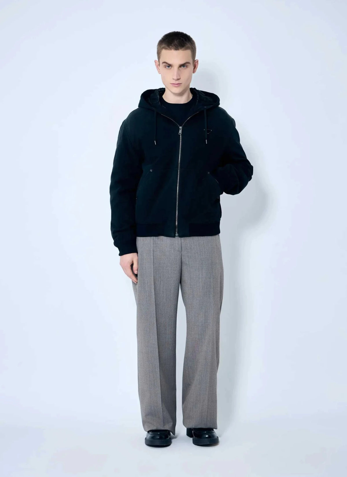 Prada Men Belted Tailored Wool-Blend Pants - Maven Couture IncBottoms / Pants