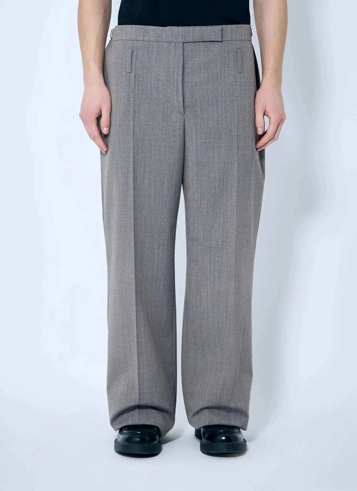 Prada Men Belted Tailored Wool-Blend Pants - Maven Couture IncBottoms / Pants