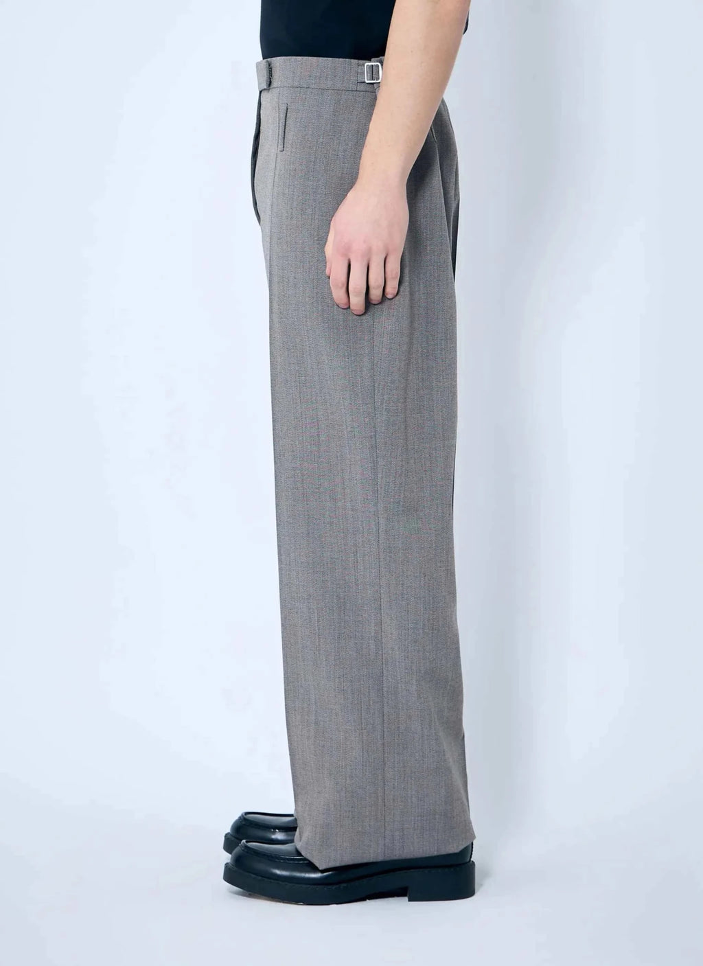 Prada Men Belted Tailored Wool-Blend Pants - Maven Couture IncBottoms / Pants