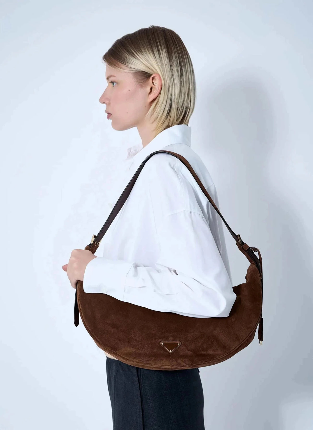 Prada Women Small Suede Shoulder Bag - Maven Couture IncHandbags / Cross Body Bags