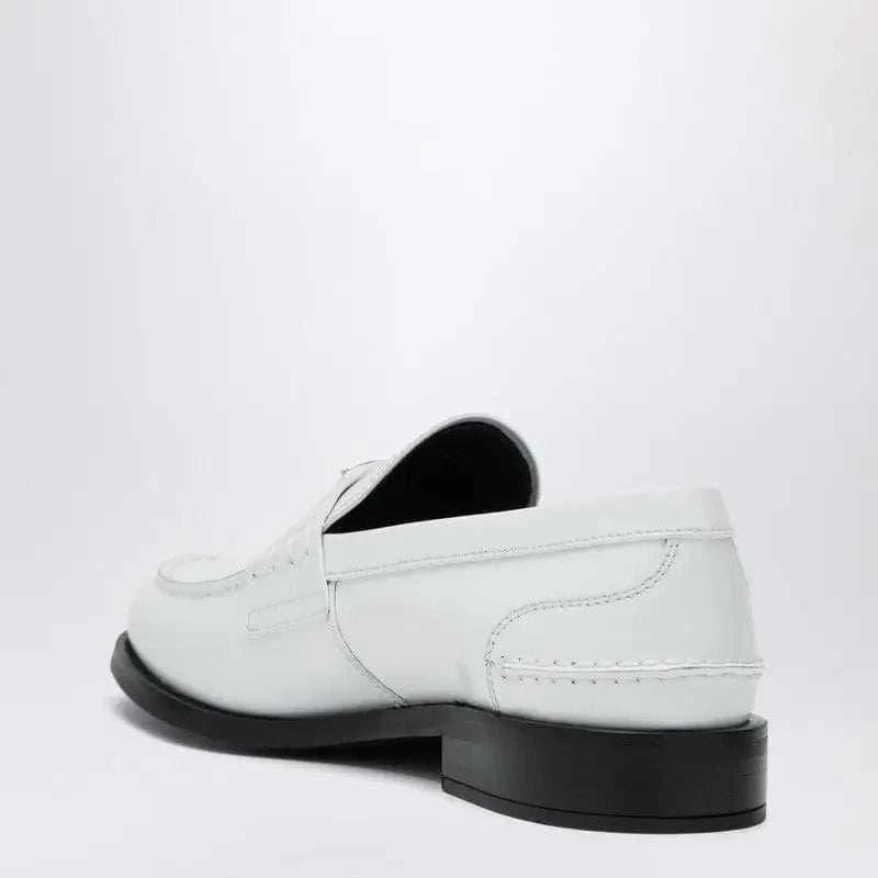 Prada Women White Brushed Leather Loafer - Maven Couture IncShoes / Flats