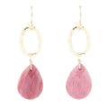Pretty Drops of Pink Rhodonite Golden Drop Earrings - Maven Couture IncEarrings