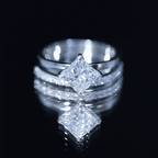 Princess Cut Lab Grown Diamond Ring With Wedding Band