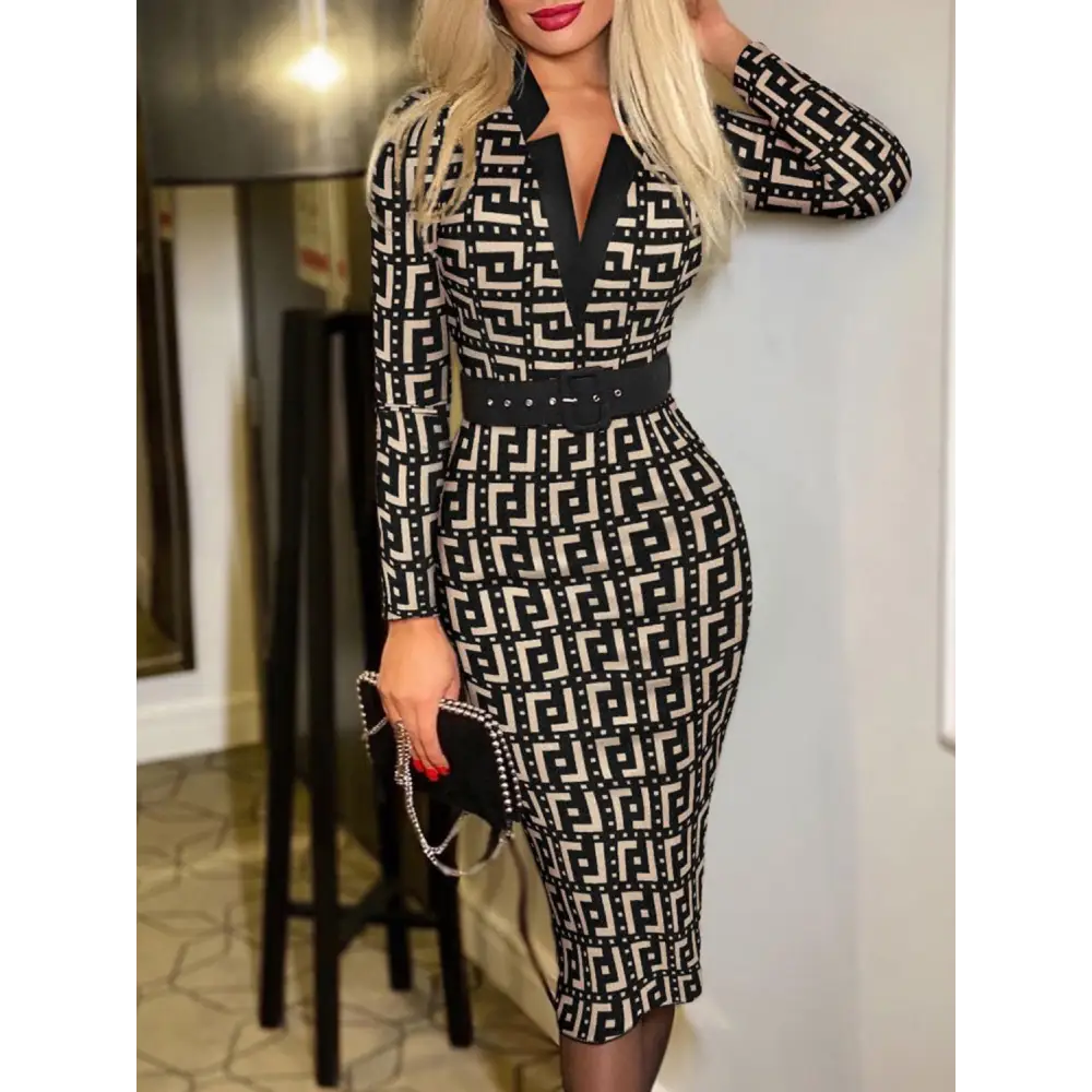 Elegant notched long sleeve wrap dress for luxury fashion for women $23.99 this exquisite piece boasts a basic style