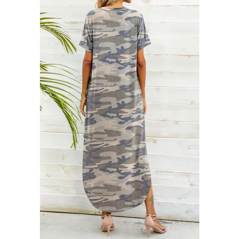 Elevate your wardrobe with luxury fashion camouflage midi dress $35 casual dresses sizing regular pattern camouflage,