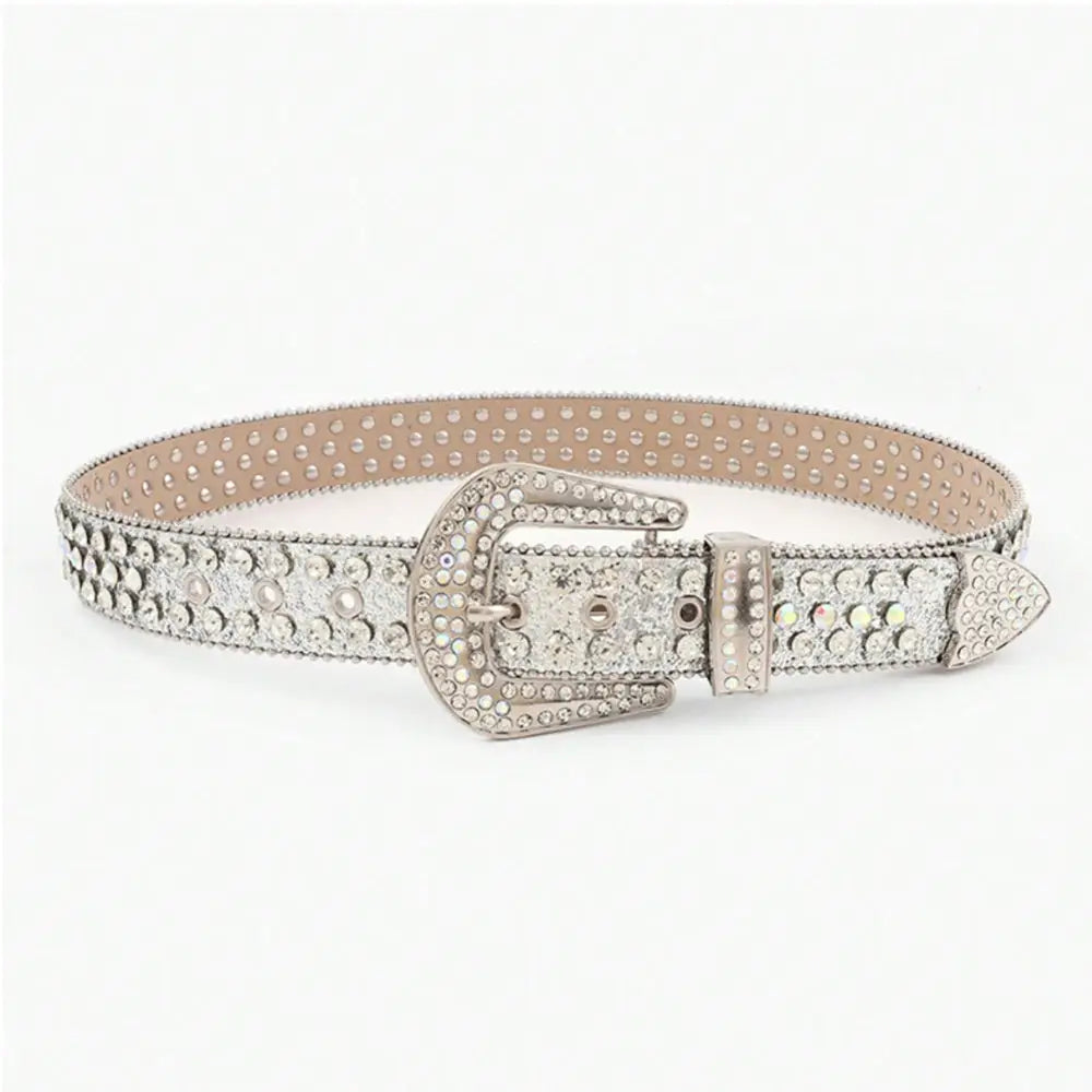 Elevate your style with the pu leather rhinestone belt in luxury fashion for women $48.99 1-piece pu - a high-quality,