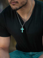 Turquoise Cross Pendant Necklace - Maven Couture IncCross Pendant