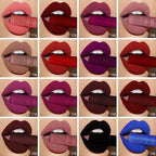 QIBEST Sexy Velvet Matte Lip Gloss Liquid Lipstick Lipgloss Beauty Red Nude Waterproof Long-lasting Lip Stain Makeup For Women