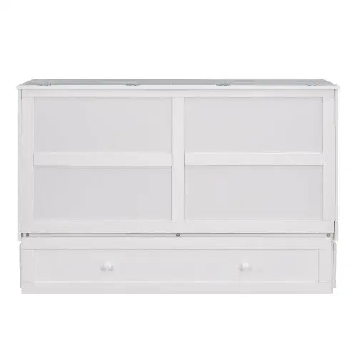 Elegant queen size mobile murphy bed with storage in sleek white finish $999.99 specification product information item