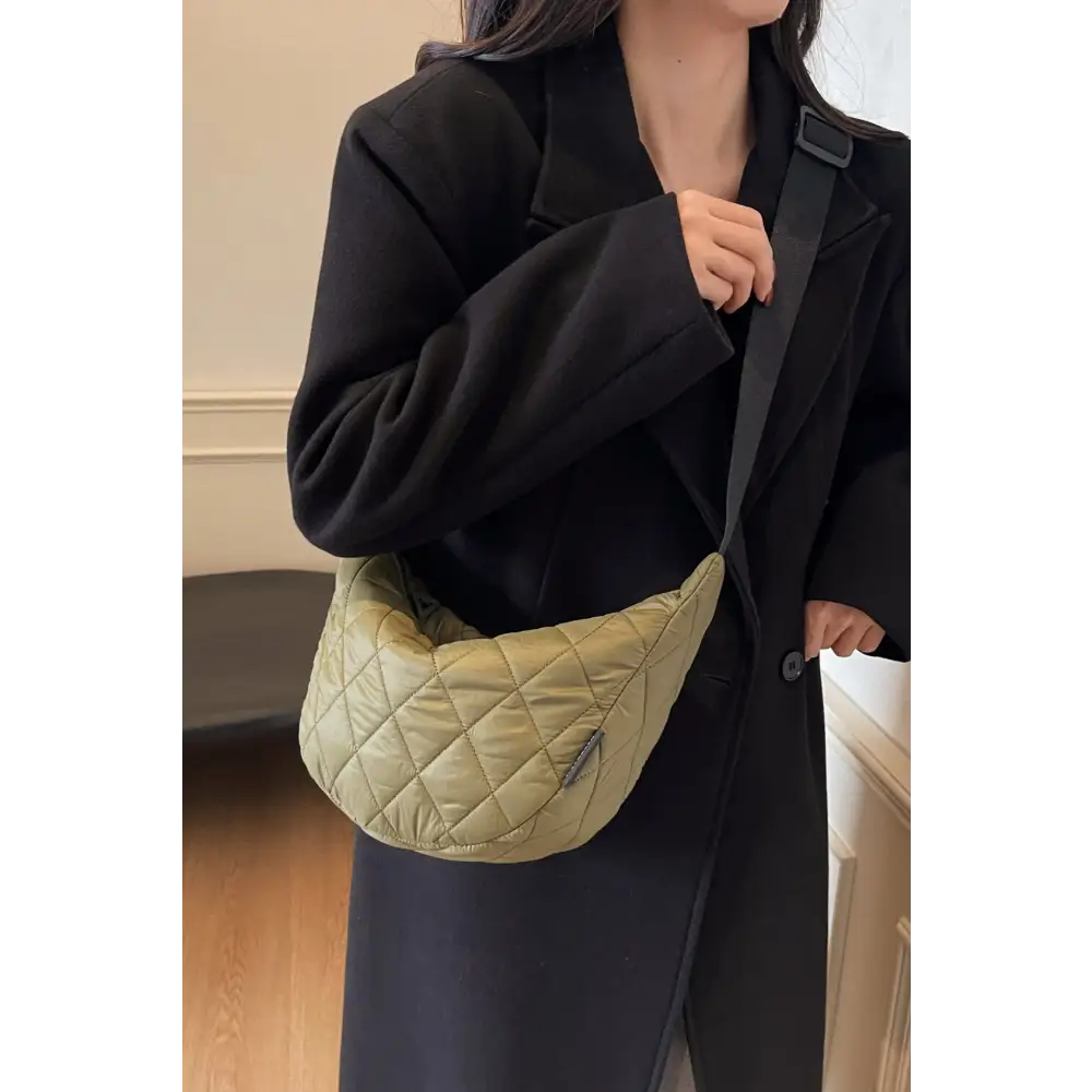 Quilted adjustable strap crossbody bag in luxury fashion for women $16.99 bag medium polyester, known