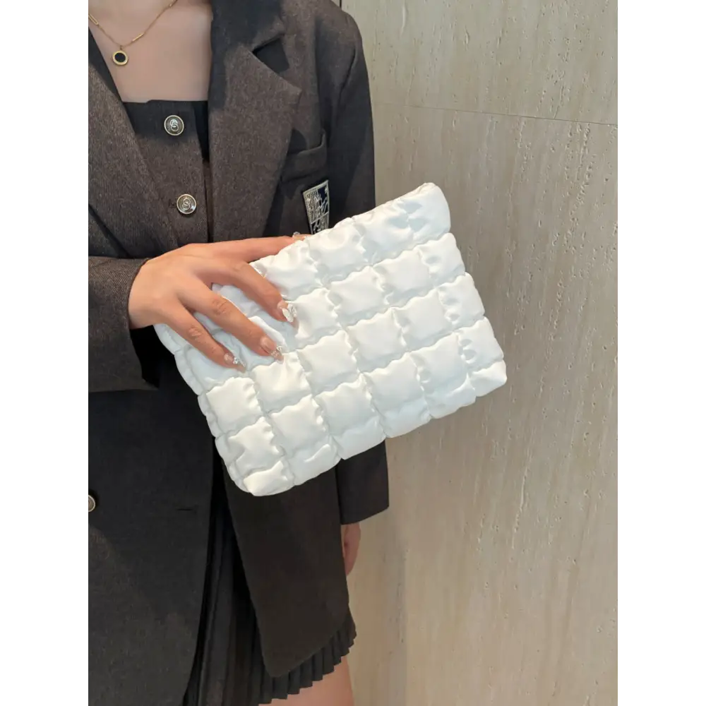 Quilted plaid clutch a luxurious accessory in exclusive fashion $21.99 bag small polyester imported product