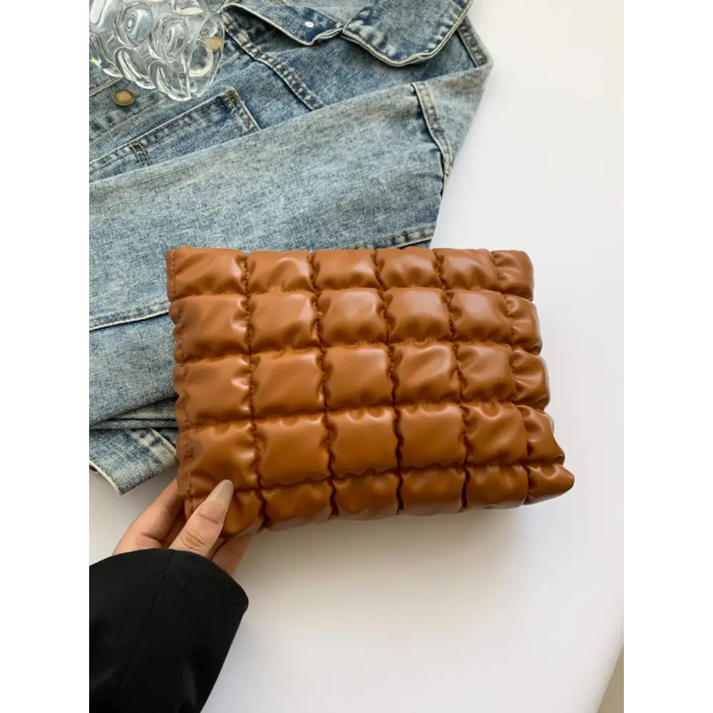 Quilted plaid clutch a luxurious accessory in exclusive fashion $21.99 bag small polyester imported product