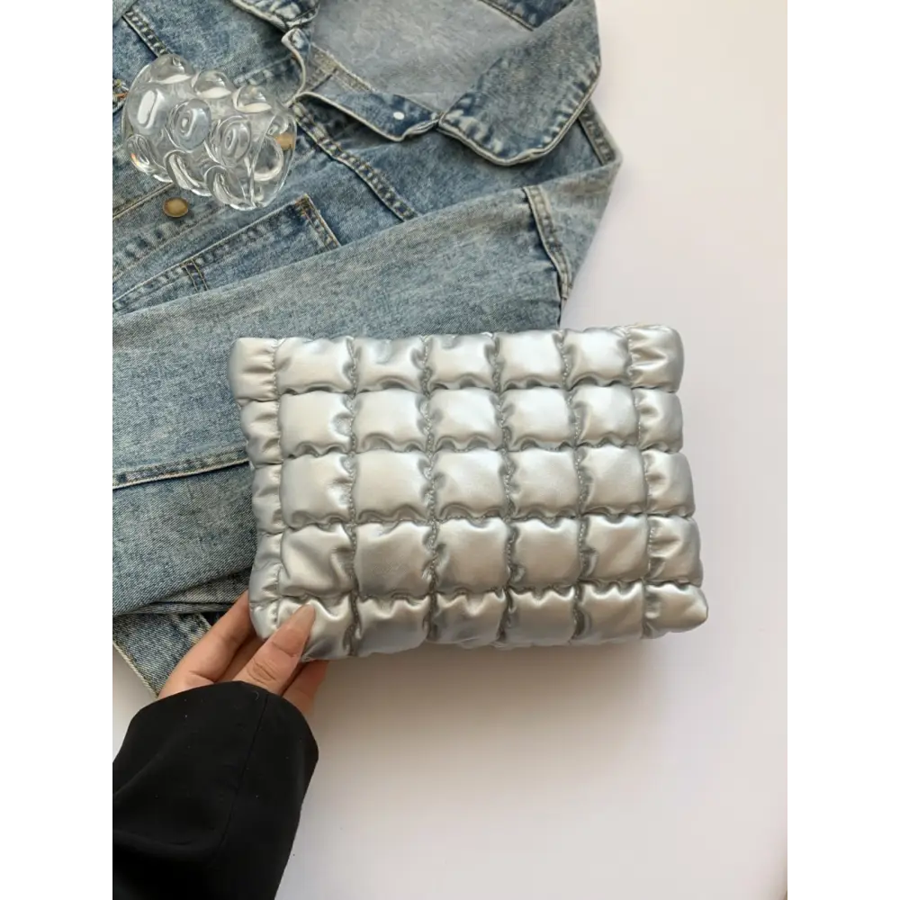 Quilted plaid clutch a luxurious accessory in exclusive fashion $21.99 bag small polyester imported product