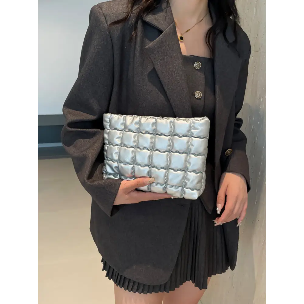 Quilted plaid clutch a luxurious accessory in exclusive fashion $21.99 bag small polyester imported product