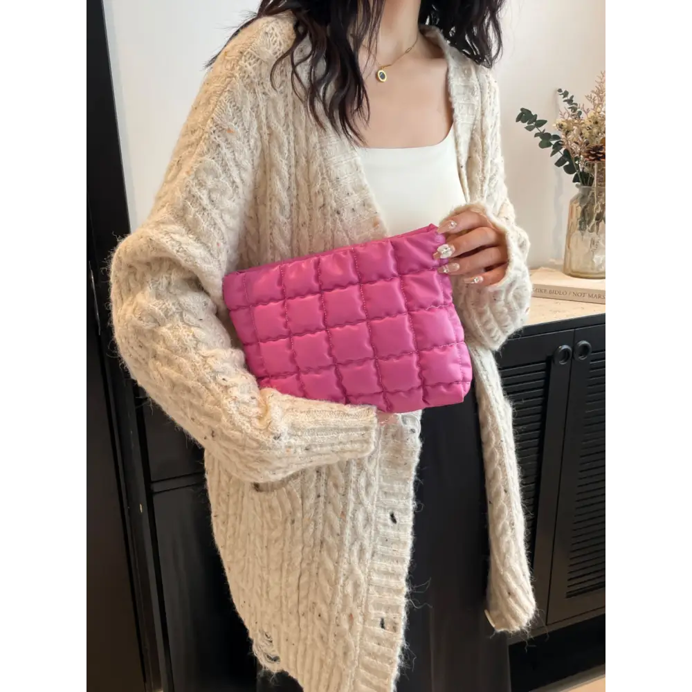 Quilted plaid clutch a luxurious accessory in exclusive fashion $21.99 bag small polyester imported product