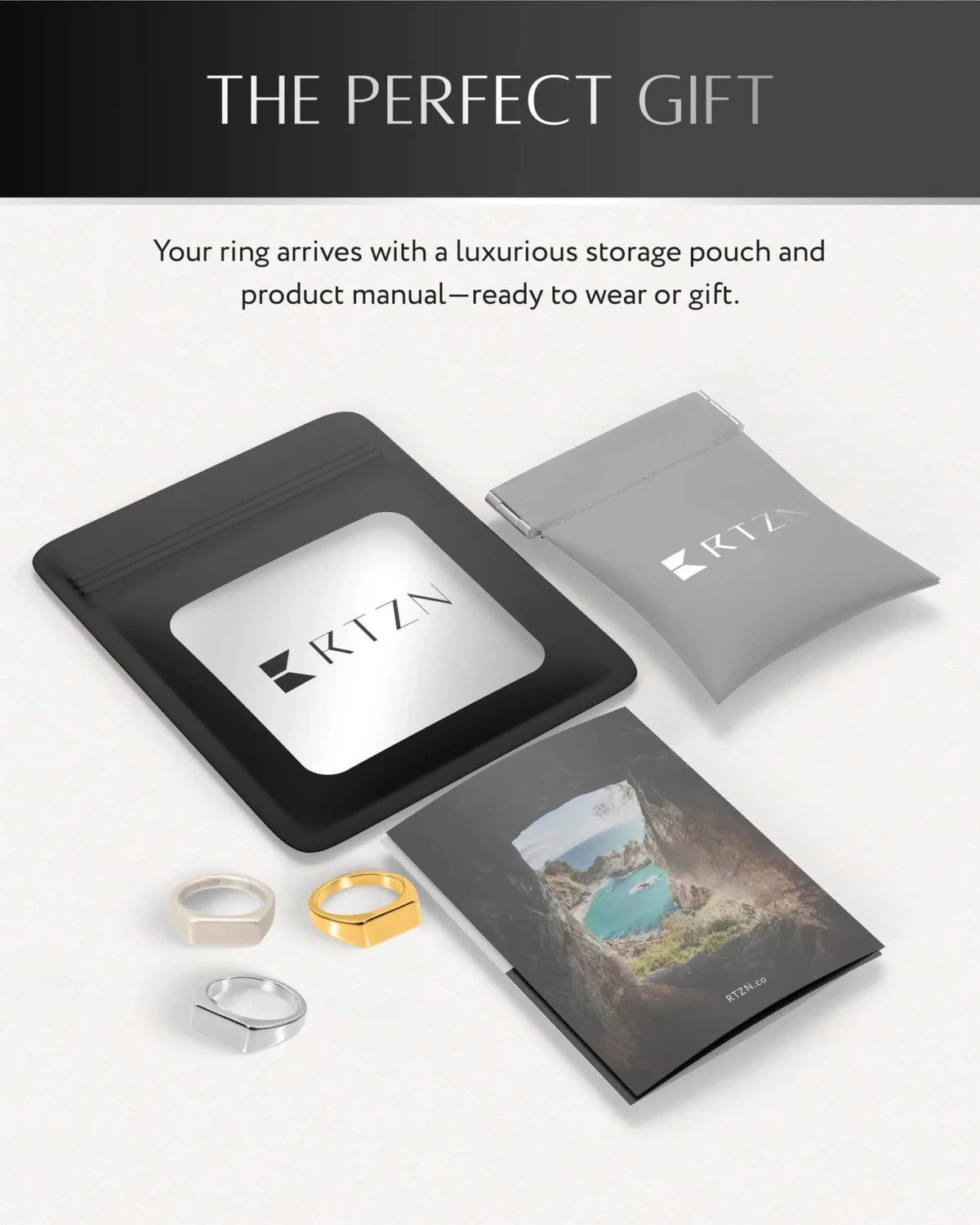 Rectangle Signet Rings (Oxidized) - Maven Couture IncRings