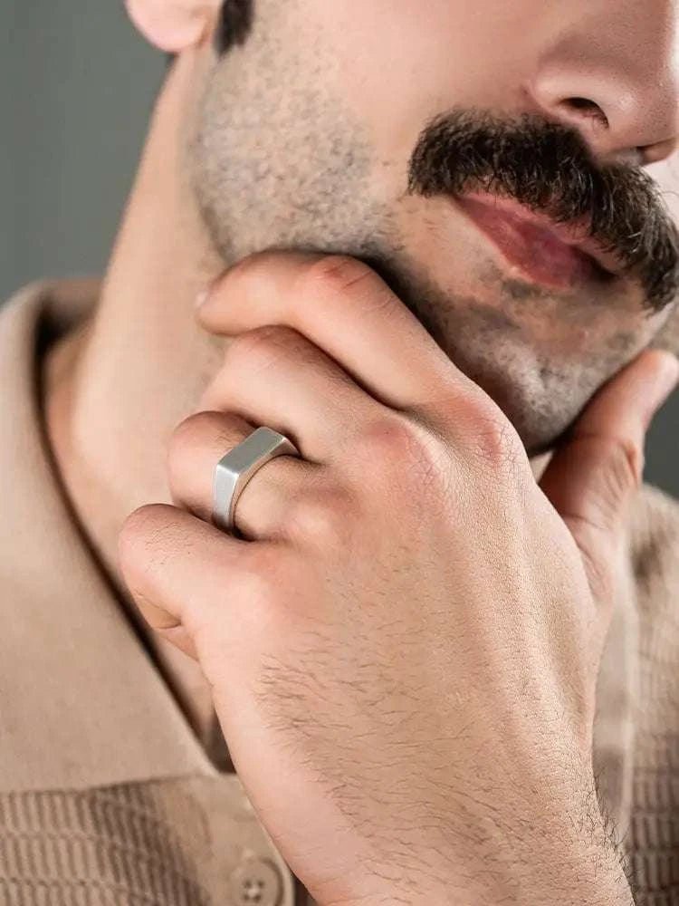 Rectangle Signet Rings (Oxidized) - Maven Couture IncRings