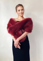 Red Fur Shawl (Lilian Red03)