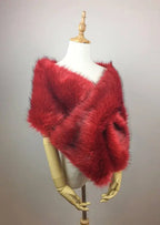Red Fur Shawl (Lilian Red03)