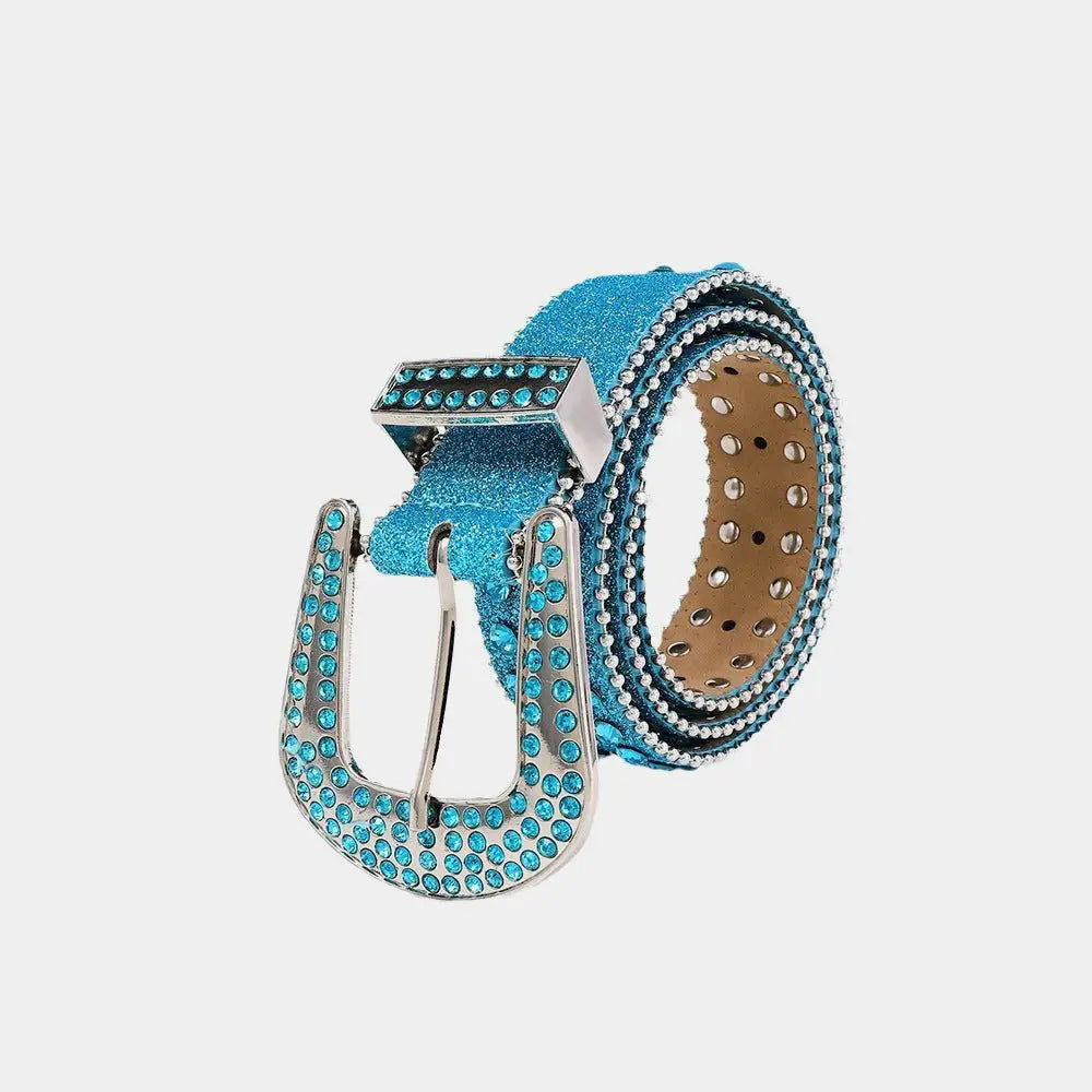 Elevate your style with a rhinestone pu leather belt in luxury fashion for women $60.99 1-piece, a stunning addition